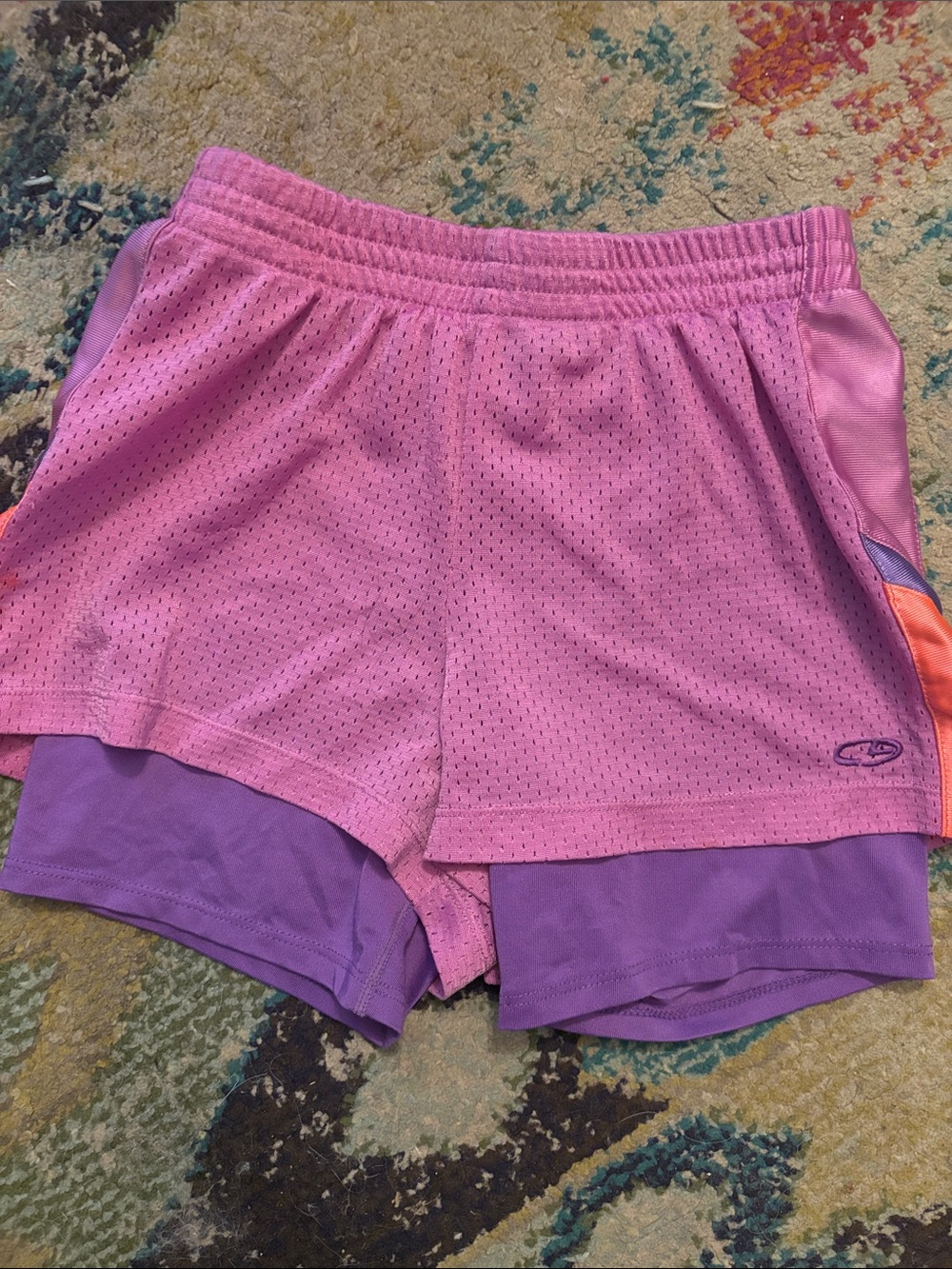 C9 by Champion Pink and Purple Layered Girls Athletic Shorts
